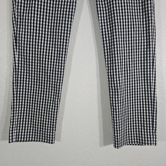 Lauren Ralph Lauren Checkered Pants Women Size 2 Petite Black Cropped Preppy - Picture 5 of 9